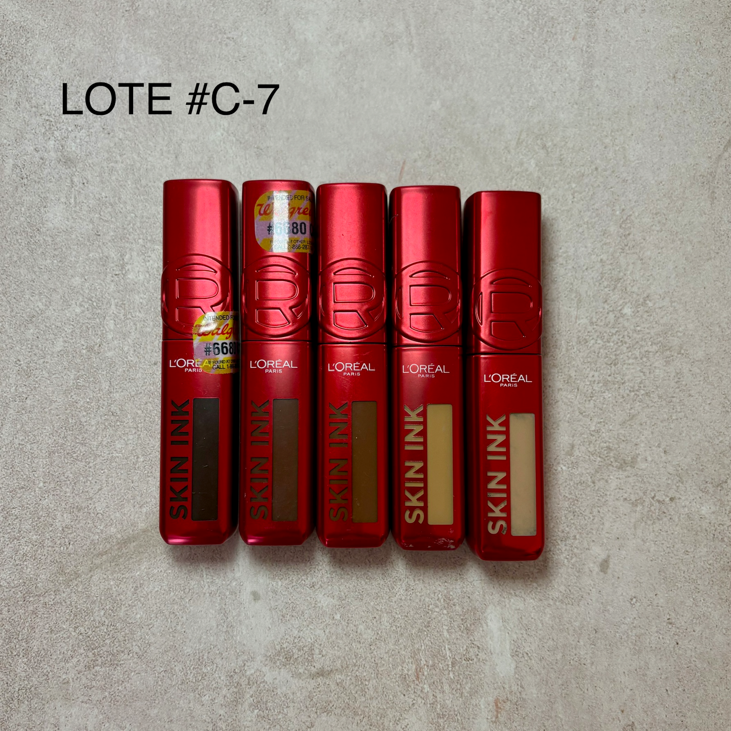LOTE 5 PZS SKIN INK LOREAL #C-7