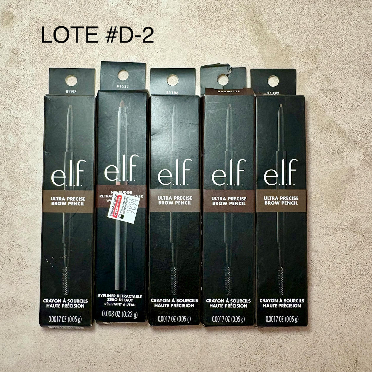 LOTE 5 PZS LAPIZ DE CEJAS ELF #D-2