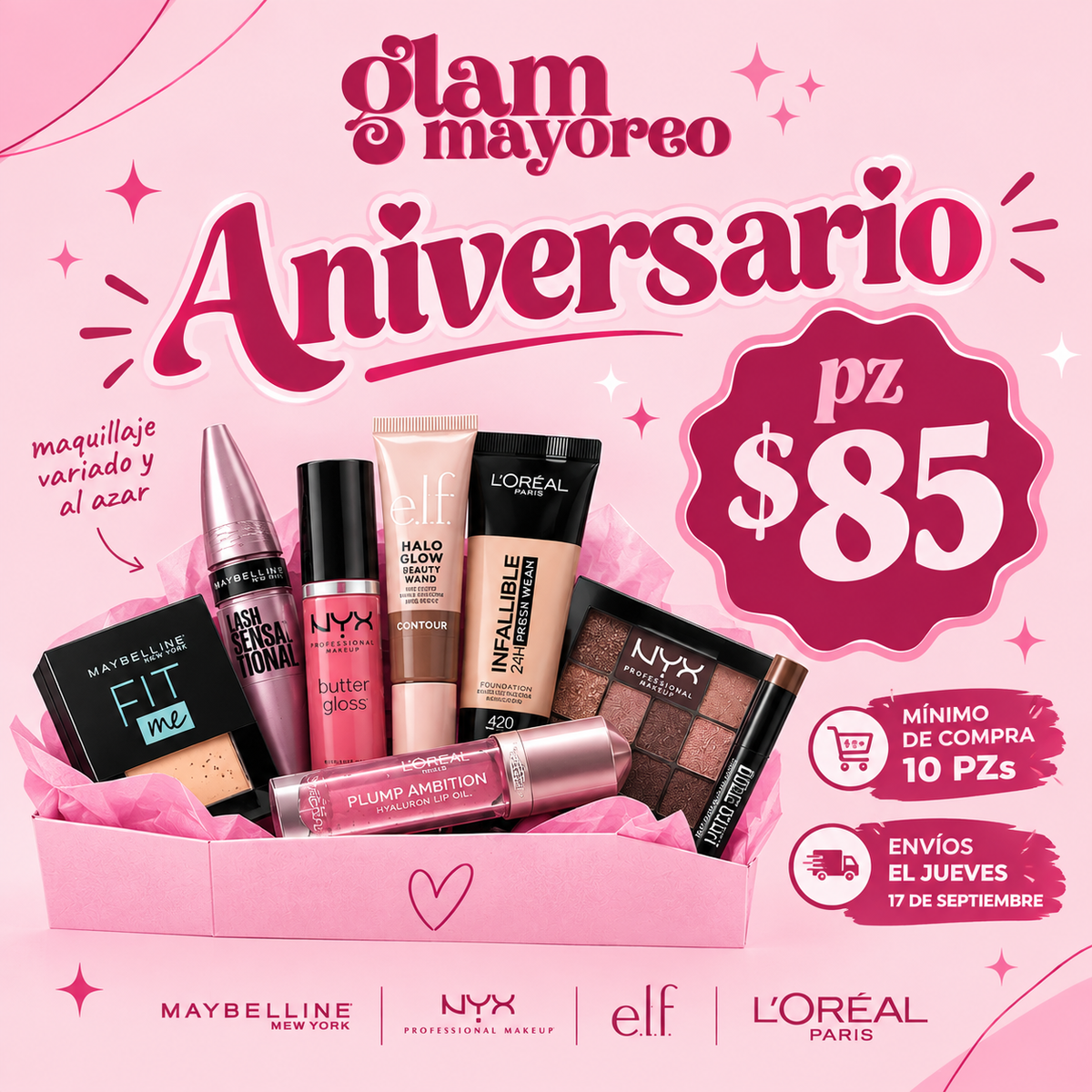 LOTE MAQUILLAJE MIXTO - ANIVERSARIO 🎀