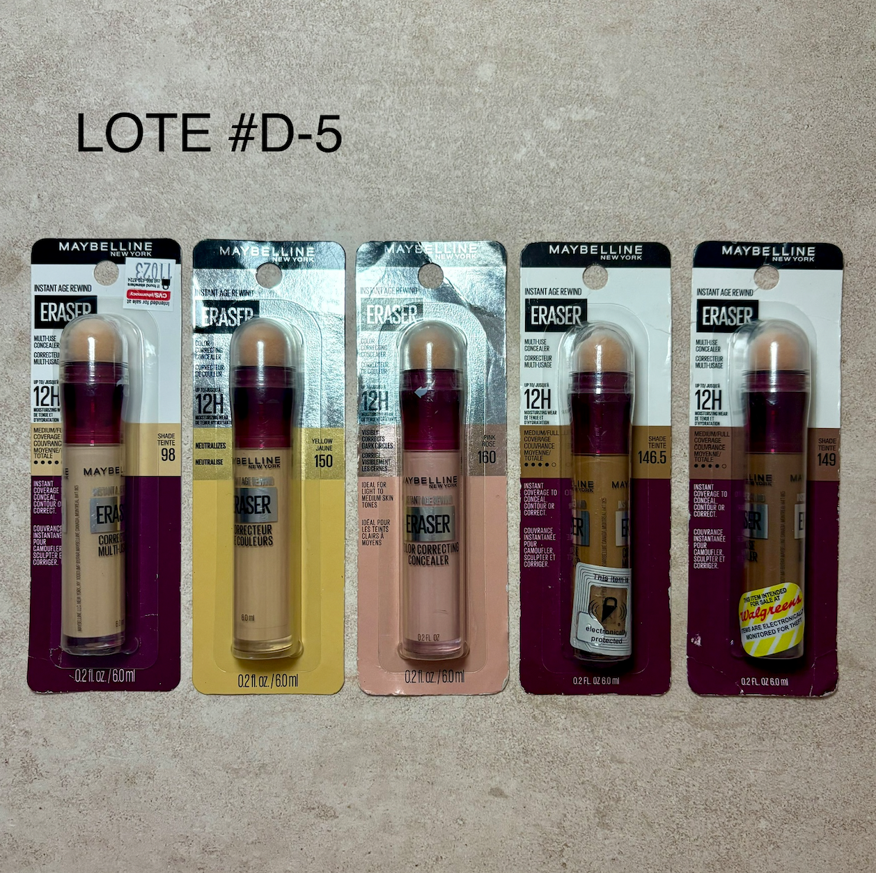 LOTE 5 PZS CORRECTORES MAYBELLINE #D-5