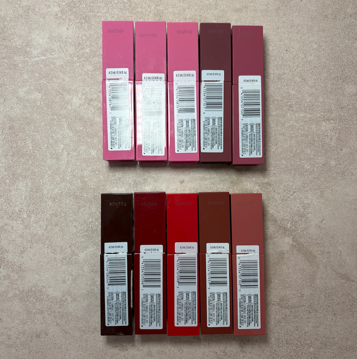 LOTE 10 PZS LABIALES VYNIL MAYBELLINE CON DETALLE #E-2